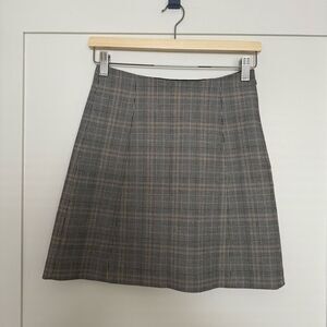 Aritzia Babaton Mini Skirt Women Sz 2 Black White Glencheck Career Office Preppy